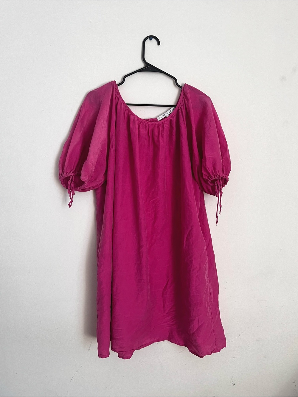 Selva Negra Puff Sleeve Fuchsia Tunic Dress
